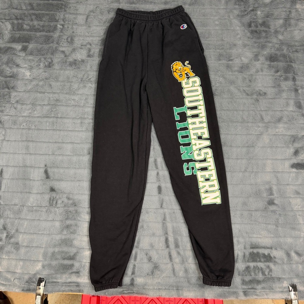 Champion Southeastern Lions Sweatpants Black Graphic Joggers Mens Small
